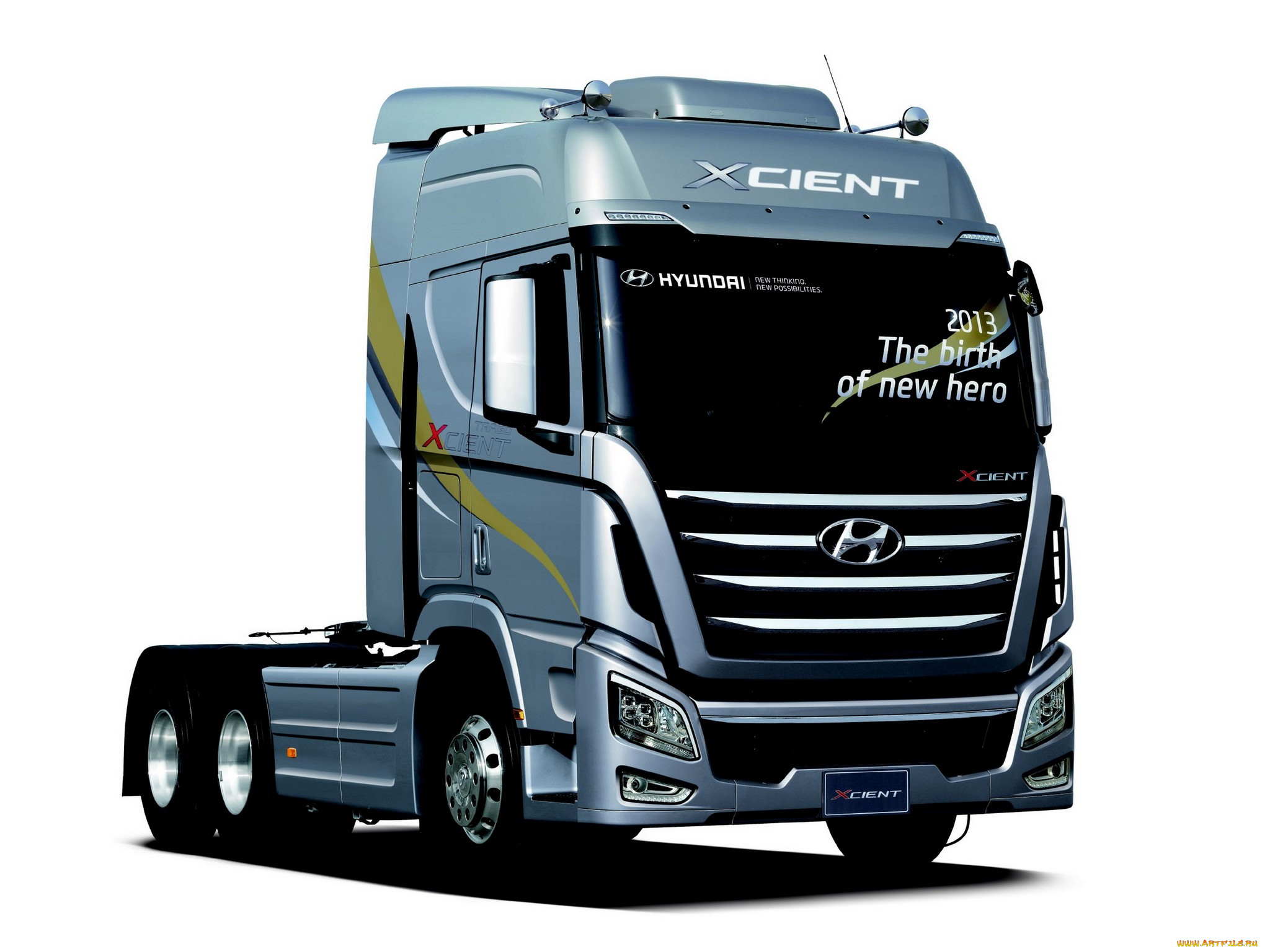, hyundai, trago, tractor, 2013, 6x2, xcient